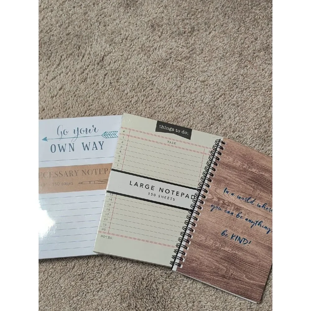 Set of 3 Assorted Notebooks - Neutral, Cream, and Brown Covers
